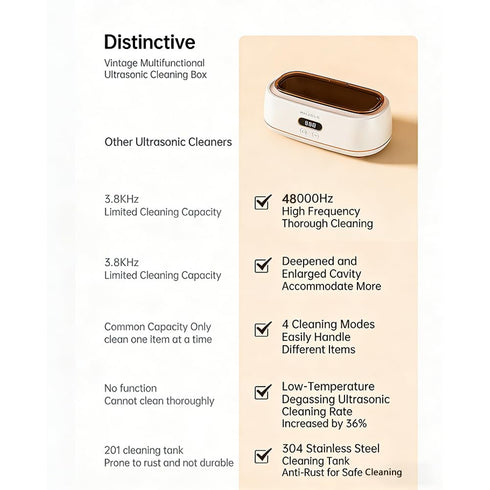 48KHz 304 14oz Ultrasonic Jewelry Cleaner, Jewelry Ultrasonic Cleaner Machine for All Jewelry, Glasses, Rings