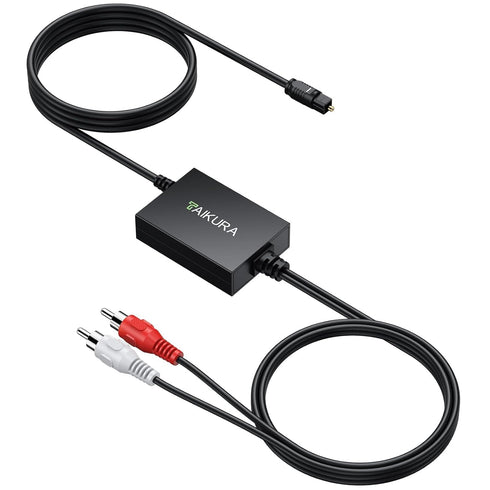 Optical to RCA Converter with Built-in Audio Amplifier Chip, Compact Plug and