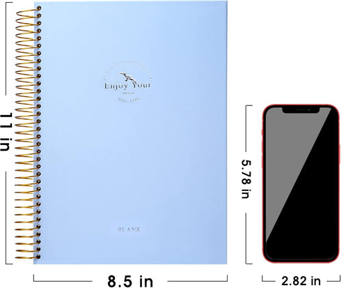 FLYING EAGLE Blank Paper Spiral Notebook, 8.5 x 11 Large Spiral Notebook, 210 Pages, Hardcover Sketchbook for Drawing