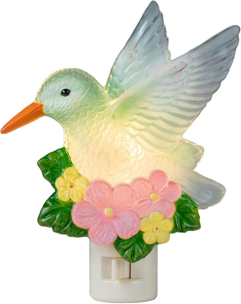 Novelty Lights LED Lamp Hummingbird with Flowers Spring Easter Decoration Night Light
