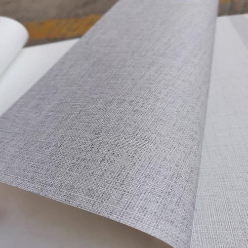 Fabric Peel and Stick Wallpaper, Gray Faux Grasscloth, 17.8 x 197 Removable Contact Paper