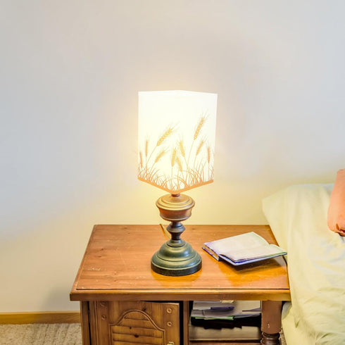 Cabilock Square Cloth Lamp Shade Rustic Fabric Lampshade for Table and Floor Lamps Soft Light Cover Easy to Install