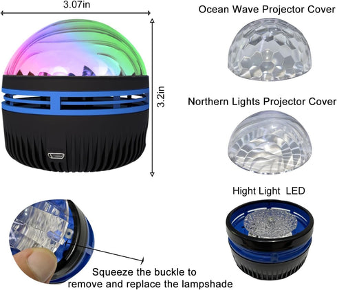 XYDongtong 2 1 14 in Northern Lights and Ocean Wave Projector with Effects of Galaxy Light for Game Rooms, Parties