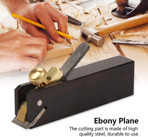 Mini Wood Planer Hand Tool, 3 inch Wood Ebony Plane Hand Plane Wood Trimming Plane DIY Woodcraft Gadgets w/Planer Blade and Metal Fixer for Woodworking, Wood Planing Surface by Ejoyous