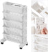 Walfront Movable Bookshelf Cart, Rotatable Removable Plastic Multifunctional Rolling Cart with Wheels (5 Layer)