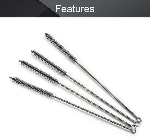0.5" 12" 5pcs Utoolmart Wire Tube Brushes, Stainless Steel Spiral Power Bottle Brush, Long-Handle Bristle Pipe Cleaning