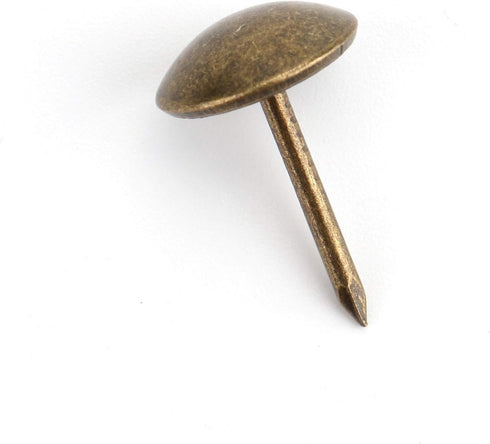 Kingrol 500 Count Upholstery Nails Pins, Antique Brass Finish, 7/16"/11mm Furniture Tacks