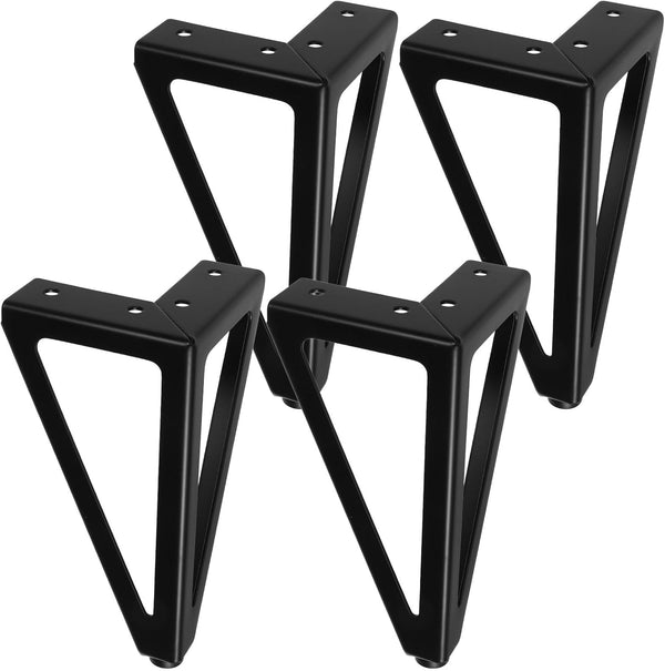 OUNONA Metal Sofa Feet and Cabinet Legs Set, Matte Black 15.5cm Metal
