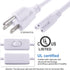 TRLIFE T5 T8 6FT T5 T8 (4 Pack) Power Cord, Long LED Light Cord with On/Off Switch, LED Wire Connector Power Cord