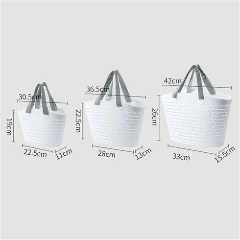 DFAGCOKN Multifunctional Shopping Bag Bath Portable Small Basket Household Plastic Snack Storage Box(L Size)