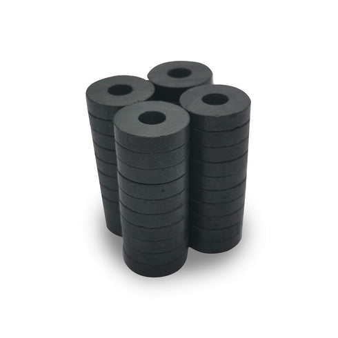 TSUYA Ferrite Ring Magnets for Crafts - 40 Pcs, 21mm Circle Magnets with Center Hole