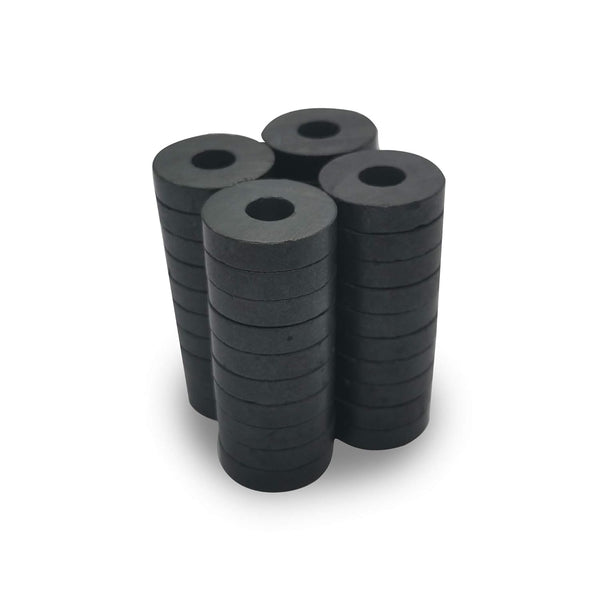 TSUYA Ferrite Ring Magnets for Crafts - 40 Pcs, 21mm Circle Magnets with Center Hole