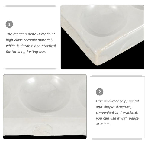 ULTECHNOVO 5 Pcs Ceramic Reaction Plate - Laboratory Tools Chemistry Lab Spot Plate, Depressions Spot Plate, Teaching
