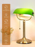 1-Minute Bulb Quick-Change Shade Classic Green Glass Bankers Desk Lamp for Study, Office, Library, LED Included