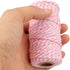 jijAcraft Pink and White Twine String, 328 Feet Christmas Bakers Twine, 2MM Heavy Duty Packing String