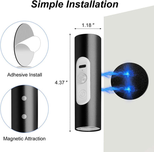 Set 2, 3 Dimmable, Battery Operated Wall Sconce of Magnetic Stick on Wall Lights Rechargeable Motion Sensor Night