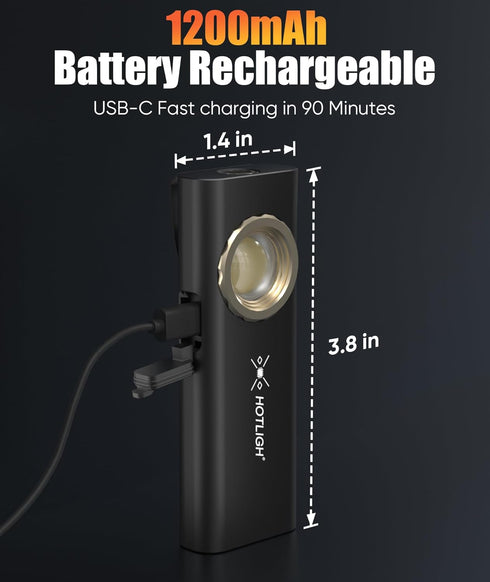 Slim Magnetic Work Light, 1000 Lumens LED Rechargeable Work Light with Two Magnetic Bases for Car Repairing