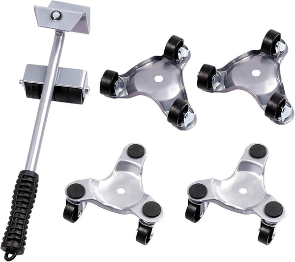 Xiyesang 6" Steel Tri-Dolly 4 pcs, 200 lbs Load Capacity, Great for Moving