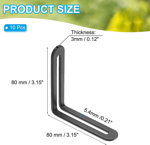10 80mm 80mm (3.15"x3.1") 90 PATIKIL Pcs Metal L-Shape Brackets, x Degree l Bracket Corner Braces Cold Rolled Steel