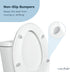 TS1008E LUXE Elongated Comfort Fit Toilet Seat with Slow Close, Quick Release Hinges, and Non-Slip Bumpers (White)