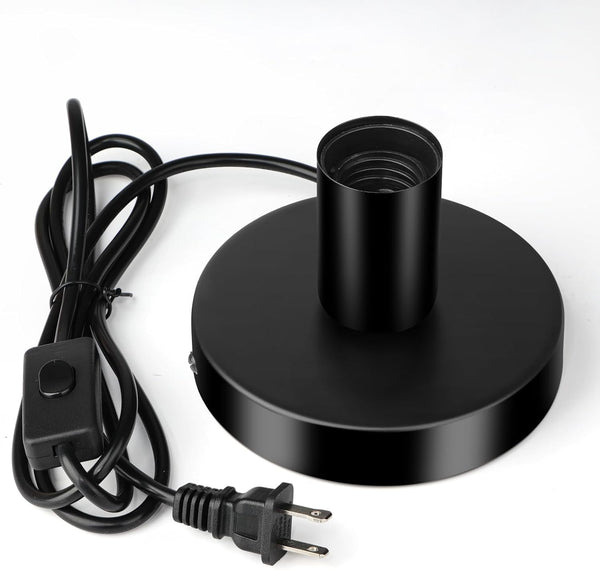 Vohyzufa Vintage Table Lamp Base Only, Metal Industrial E26/E27 Plug in Screw Light