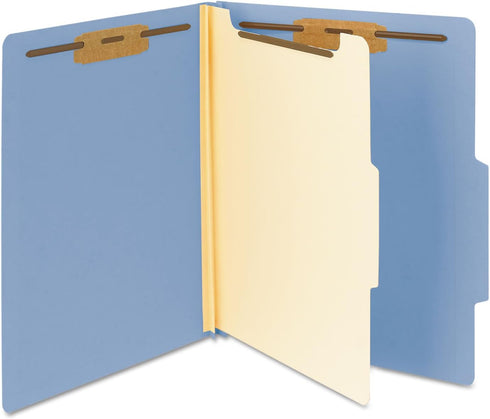 Smead Classification File Folder - 1 Divider, 2" Expansion, Letter Size, Blue, 10 per Box (13701)