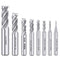 AUTOTOOLHOME 1/8" to 1/2" High Speed Steel HSS 4 Flute Straight End Mill Cutter, Set of 8