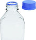 1000ml Borosilicate Glass Storage Bottles, 2pcs Round Media Storage with GL45 Blue Screw Cap for Safe Probe Storage