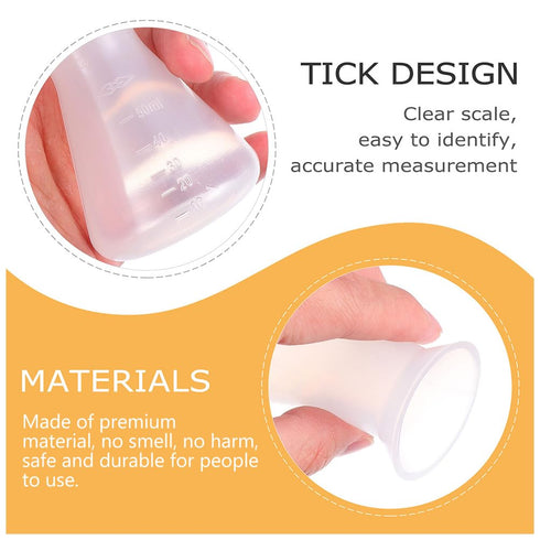 6pcs Sterile 50ml Plastic Erlenmeyer Flask, Narrow Neck Education Experiment Supplies with Graduations Learning Tool