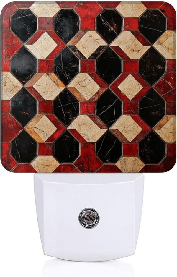 Square LED Night Lights Lamp with Dusk to Dawn Sensor, Vintage Floor