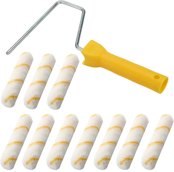 6 Inch Paint Roller, 11 Piece Mini Roller for All Paints, Home Repair Paint Roller Kits