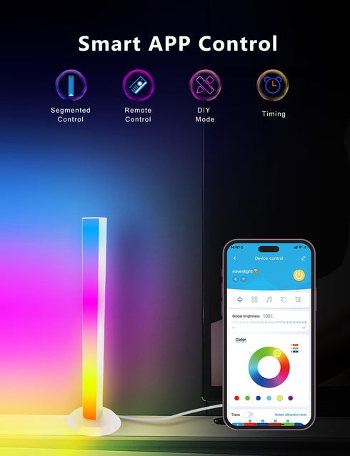 DAYBETTER Smart LED Light Bars, RGB+ICW Gaming Light Bars with Scene and Music Modes, Smart TV Light Bar with Multiple