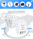 LENCENT European Travel Plug Adapter, International Type-C Foldable Power Plug with 4 Outlets, USB C Charger Adaptor.