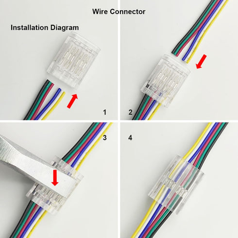 6-Pin 20-22 6-Line (10 Pack) RGBWW Connectors AWG | Solderless Wire Joiners for RGB+CCT Smart LED Lighting Extension