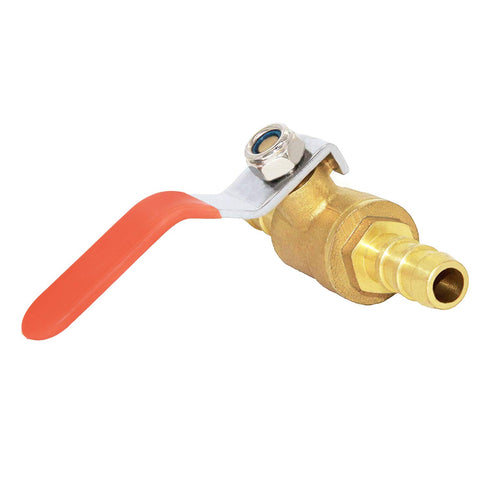 Joywayus 3/8" Ball Valve Brass Barb x Barb Fitting, 2 Way Union Shut Off Valve Fitting, Pack of 2