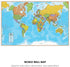 Waypoint Geographic Blue Ocean Series World Wall Map, Laminated Educational Poster, 24” H x 36” W