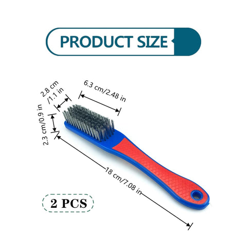 Malijnxin Cleaning,2 Wire Brushes for PCS Heavy Duty Stainless Steel Wire Scratch Brush Heavy Duty Wire Brushes