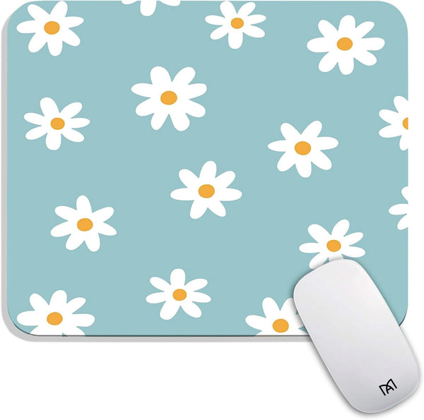 Personalized Premium-Textured Custom Mouse Mat Design - Square Mouse Pad Little Daisy, Washable Lycra Cloth, Non-Slip