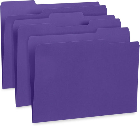 Blue Summit Supplies Purple File Folders, Letter Size, 1/3 Cut Tab, Purple Color, Great Folder for Organizing and Easy File Storage, 100 Per Box by Blue Summit Supplies