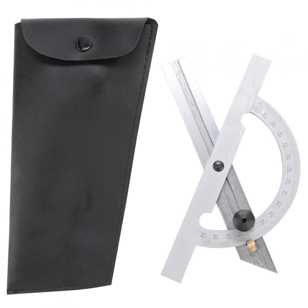 Protractor Angle Finder, 0-180 Degrees Carbon Steel Angle Ruler for Measuring & Gauging Tool in Woodworking