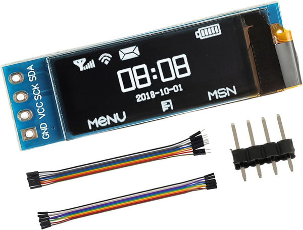 JAMHER 0.91 Inch I2C IIC OLED Display Module 128x32 Pixel Mini Self-Luminous Display