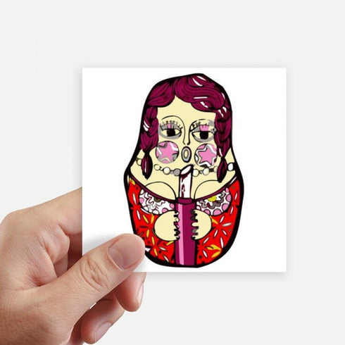 DIYthinker Russia Russian Nesting Dolls Female Sticker Square Waterproof Stickers Wallpaper Car