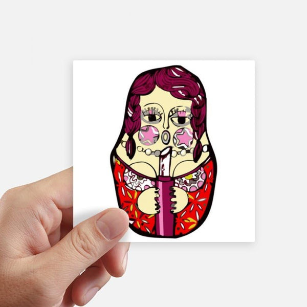 DIYthinker Russia Russian Nesting Dolls Female Sticker Square Waterproof Stickers Wallpaper Car