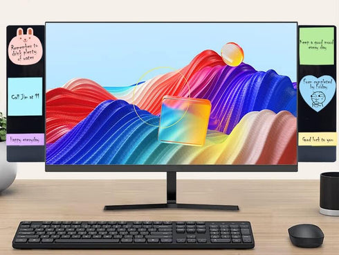 Yocoolfun 2 Pack Black Computer Monitor Memo Board for No Edge Monitors,Monitor Sticky Note Holder Computer Monitor