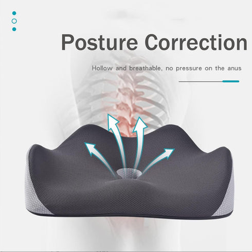 Pootelifys Orthopedic Seat Cushion Ergonomic Memory Foam Seat Cushion Sciatica & Back Pain Relief for Office Chair