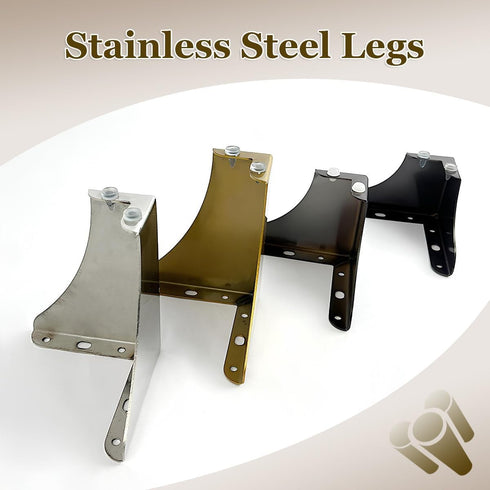 Generic 1Pcs 4inch Quiet(Black,10cm/4in) Stainless Steel Cabinet Legs | Replacement Feet for TV Stand Coffee Table |