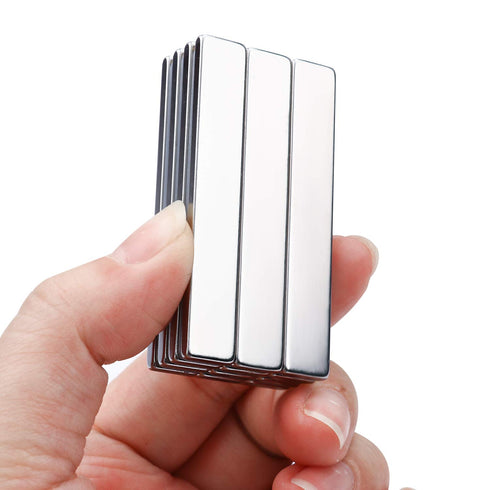 MIKEDE Strong Neodymium Bar Magnets - 12 Pack Rare Earth Metal Neodymium Magnet with Double-Sided Adhesive