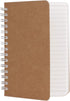 TWONE Kraft Cover Lay Flat Spiral Notebooks, 3.5" x 5.5", Two Pack, 180 Ruled Pages, Easy to Carry
