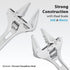 FIRSTINFO F36108 Adjustable Wrench | 8" Hookable Deep Throat | 1-1/4 inch Wide Jaw Opening | Chrome-Vanadium Steel