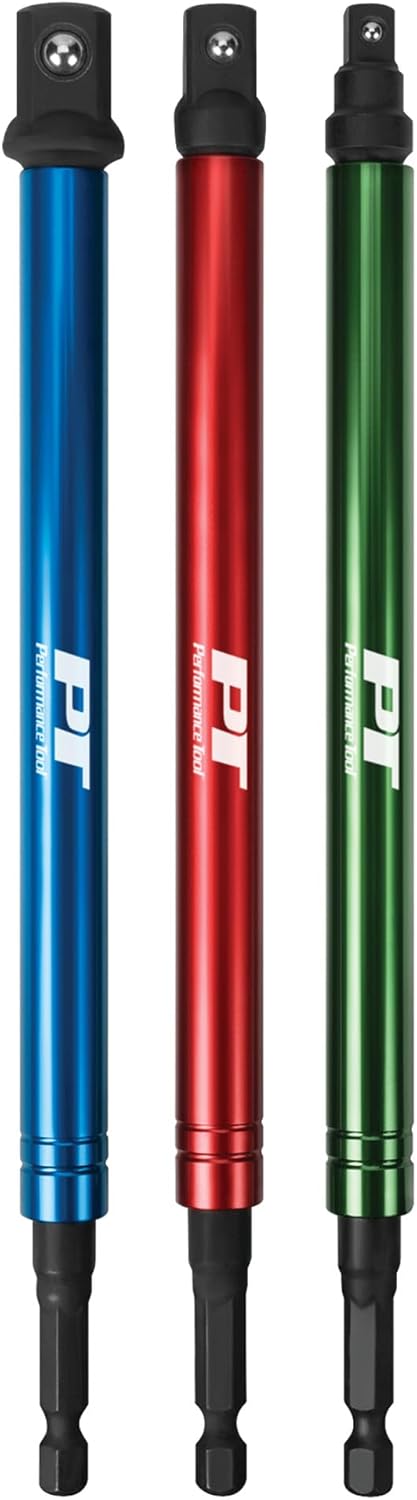 Performance Tool W9036 3-Piece Socket Adapter Set, 8-Inch for Convenient Access